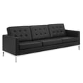 thumbnail image 3 of Modway Loft 2-Piece Modern Tufted Faux Leather Sofa and Armchair Set in Black, 3 of 6