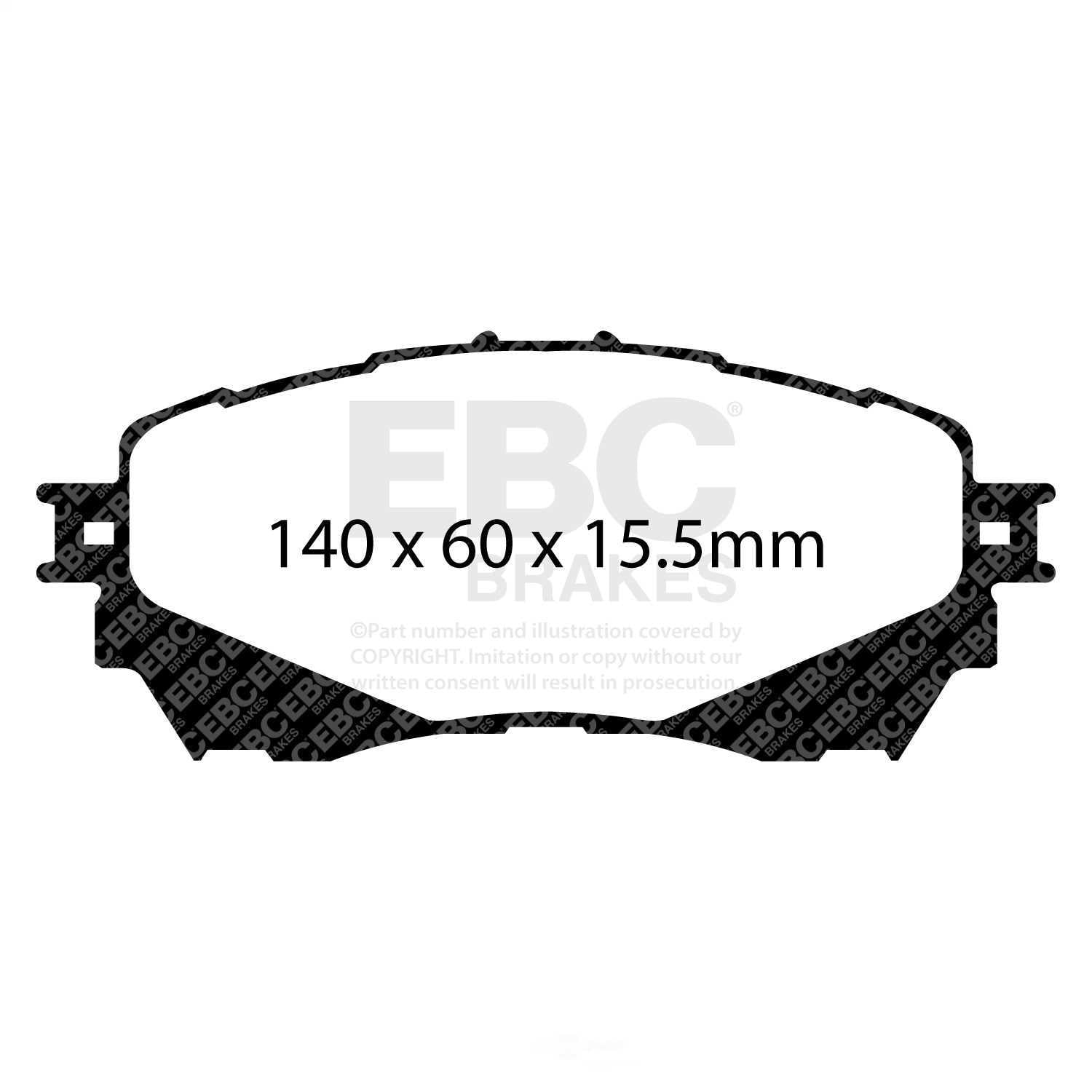 EBC Brakes Yellowstuff 4000 Series Street and Track Brake Pad Set Fits select: 2014-2021 MAZDA 6