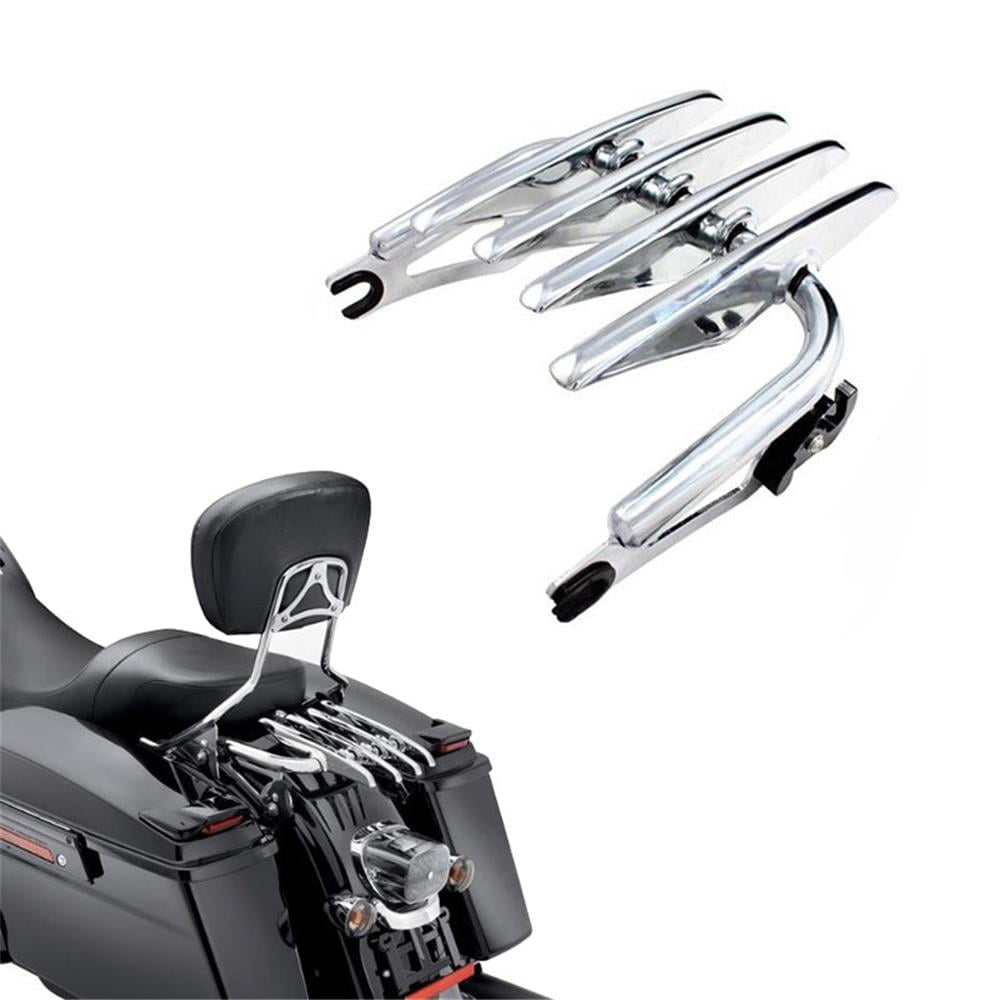 BEAMNOVA Motorcycle Chrome Detachable 2up Stealth Luggage Rack Mounting