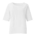 thumbnail image 4 of Xdegoge Orders Placed Linen Shirts Women Half Sleeve Summer Tops Trendy Crewneck Loose Fit Casual Tee Shirts Vacation Beach Shirts Going Out Outfits Liquidaciones De Walmart Orders Placed By Me, 4 of 5