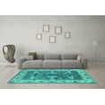 thumbnail image 3 of Ahgly Company Indoor Square Oriental Turquoise Blue Industrial Area Rugs, 5' Square, 3 of 4