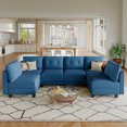 thumbnail image 1 of LLappuil Modular Sectional Sofa, 6 Seat Modular Sectional Sofa with Storage, Velvet Waterproof Anti-Scratch Sofa for Living Room, 1 of 8