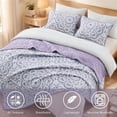 thumbnail image 6 of Regency Heights Twin/Twin XL Quilt Set, 2-Piece Reversible Bedspread Coverlet Set, Purple Quilted Bedding Set with Shams for All Season, 6 of 10