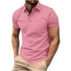 thumbnail image 2 of pstuiky camisetas de hombre, Camiseta informal de manga corta con cuello redondo y solapa de color liso para hombre camisas casuales para hombre m, 2 of 4