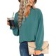 thumbnail image 5 of VISgogo - Blusa informal de manga larga con cuello en V para mujer, color sólido, para primavera y otoño VISgogo moda, 5 of 9