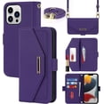 thumbnail image 1 of Cartera cruzada para iPhone 13 Pro Max con correa ajustable para tarjetas de crédito de 6.7", bolso de mano de piel sintética, soporte para teléfono, espejo de maquillaje, funda para hombre, mujer y, 1 of 8