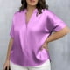 thumbnail image 4 of Mujeres Más Tamaño Manga Corta Tops Color Sólido Cuello Redondo Casual Camiseta Suave Transpirable, Mujeres Más Tamaño de Verano Tops, 4 of 5