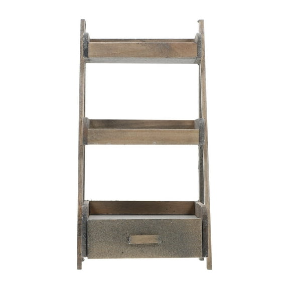 MLINS 5X10.8Cm 1Pack Mini House Three Layer Storage Shelf Brown Wood For Home Decoration Simulation Flower Pot Stand