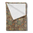 thumbnail image 2 of Moroccan Soft Flannel Fleece Throw Blanket, Old Fashioned Eastern Style Mosaic Composition Folk Mandala Motifs, Cozy Plush for Indoor and Outdoor Use, 50" x 70", Turquoise Orange, by Ambesonne, 2 of 5