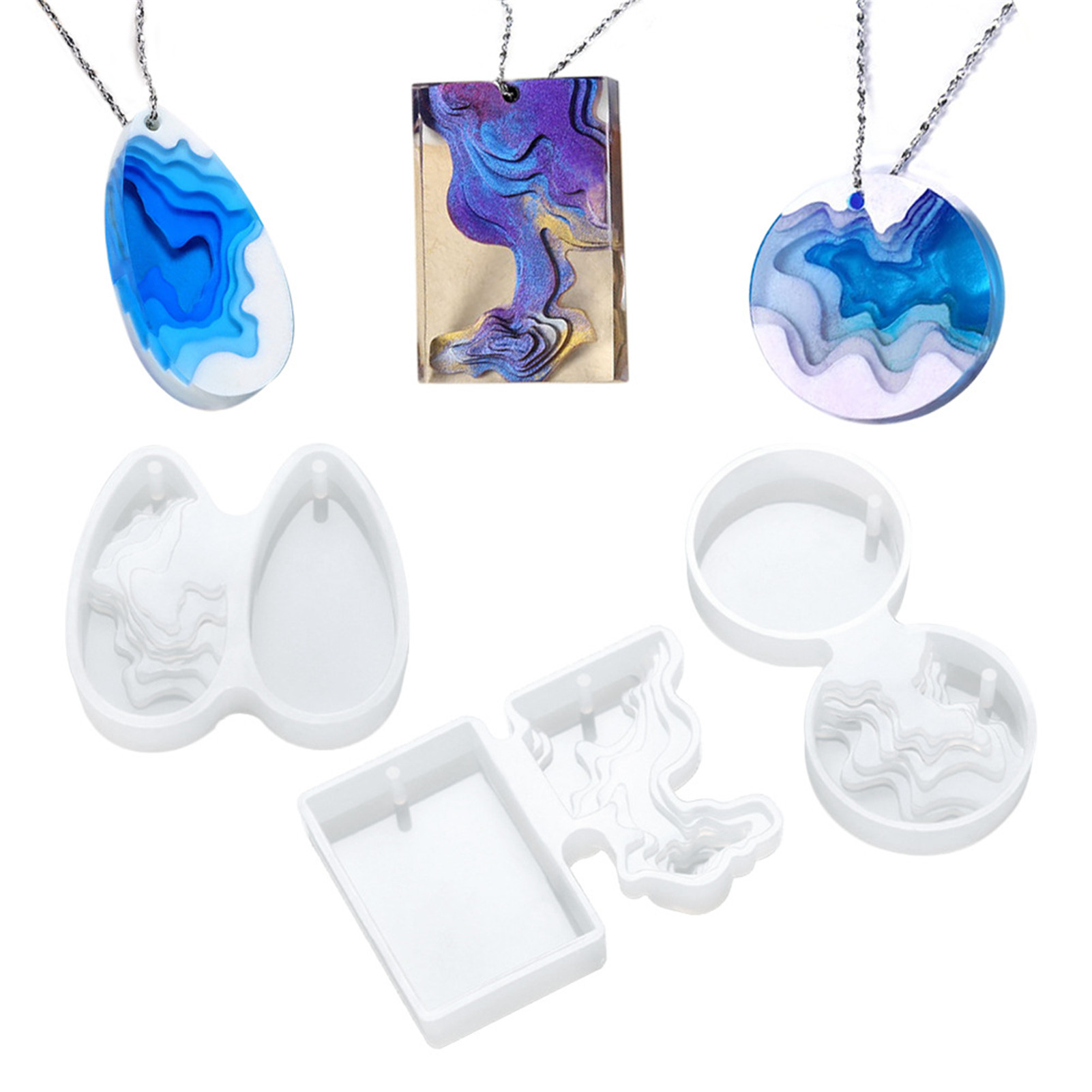 Comidox 2-Piece Silicone Pendant Mold – Water Drop Gem Mold For Resin Jewelry