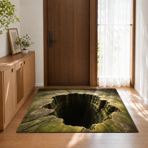 Halloween 3D Vision Floor Mat 24 Inch Non Slip Absorbent Rug Scary Halloween Decorations for Home Indoor Outdoor Halloween Door Decor Seasonal Home Decor, 1 Pack