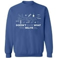 thumbnail image 2 of OXI Crewneck Sweatshirt - Science Doesn’t Care, Basic Casual Sweatshirts for Men's and Women Fleece Sweatshirt Long Sleeve - Indigo Blue 3X-Large, 2 of 2