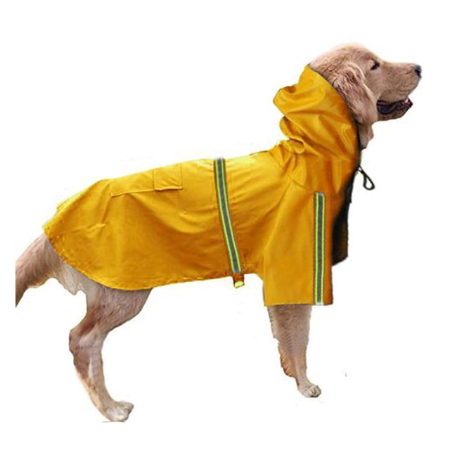 Methold Reflectante mascota perro cachorro gato con capucha impermeable impermeable chaqueta con capucha Ropa para mascotas amarillo SG