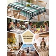 thumbnail image 5 of Teal Black Plaid Table Cloth, Farmhouse Teal Black Checkered Waterproof Tablecloth for Square Tables, Reusable Washable Fabric Table Cover for Restaurant Kitchen Dining Tables 60"x60", 5 of 6