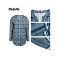 thumbnail image 4 of Gvmfive Women Plaid Print Button Up Side Pockets Casual Loose Shirt Blouse, 4 of 6