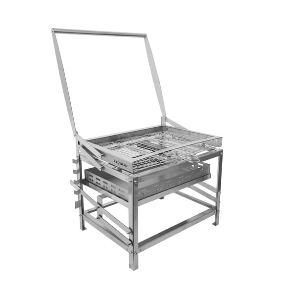 Parrilla de Carbón Ergocar Portátil con Altura Ajustable y Rotación