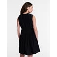 thumbnail image 4 of Time and Tru Women's Smocked Sleeveless Mini Dress, Sizes XS-XXXL, 4 of 6