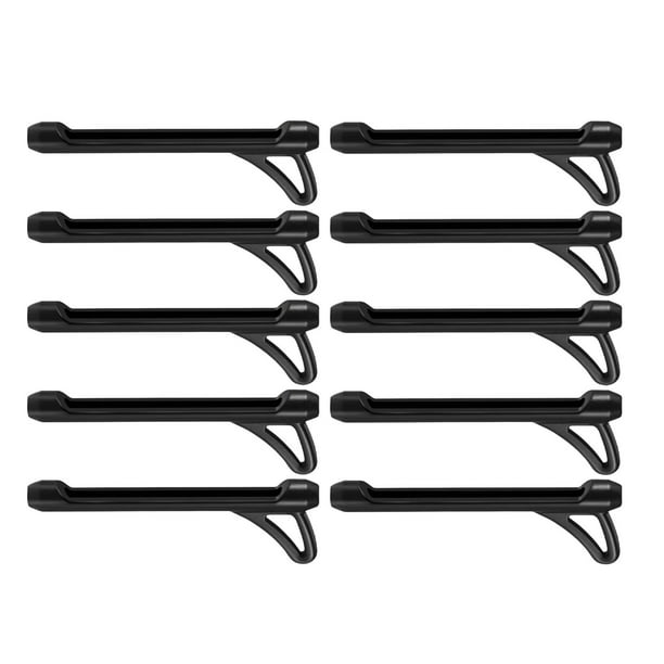 10 retenedores de gafas antideslizantes de silicona de diseño universal y cómodo. Negro
