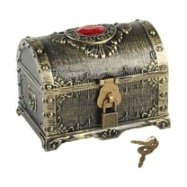 Kuntesetty Adventure Treasure Chest Pirate Treasure Chest Props Jewelry Box Multifunctional Bronze