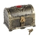 thumbnail image 1 of Cofre del tesoro aventurero, cofre pirata con cerradura y llave, accesorio pirata Bronce, 1 of 9