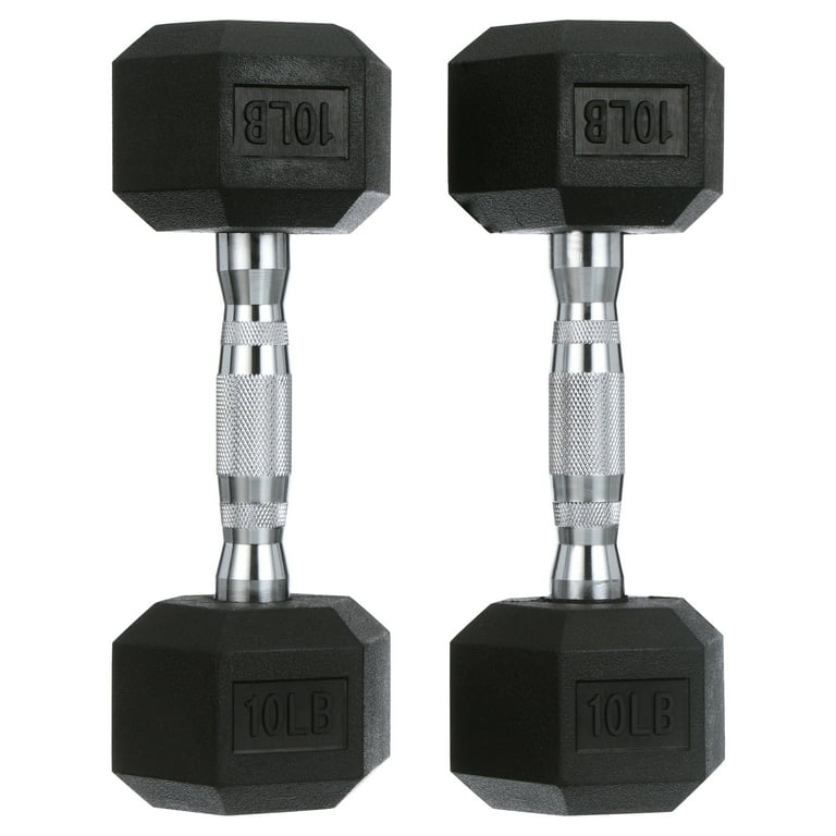 Marcy 10 lb Rubber Hex Dumbbells (Pairs)