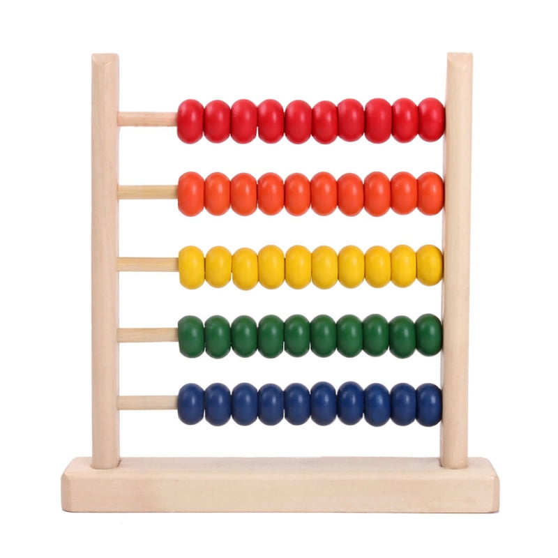 Abacus Classic Wooden Toy, Developmental Toy, Brightly-Colored Wooden Beads,Wooden Abacus Classic Counting Tool,Counting Frame Educational Toy with 50 Colorful Beads,Math Early Education Counting Toys