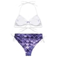 thumbnail image 5 of Alvivi Women's Fish Scale Printed Two Piece Bikini Sets Lace Up Padded Brazilian Bathing Suits Type C S, 5 of 7