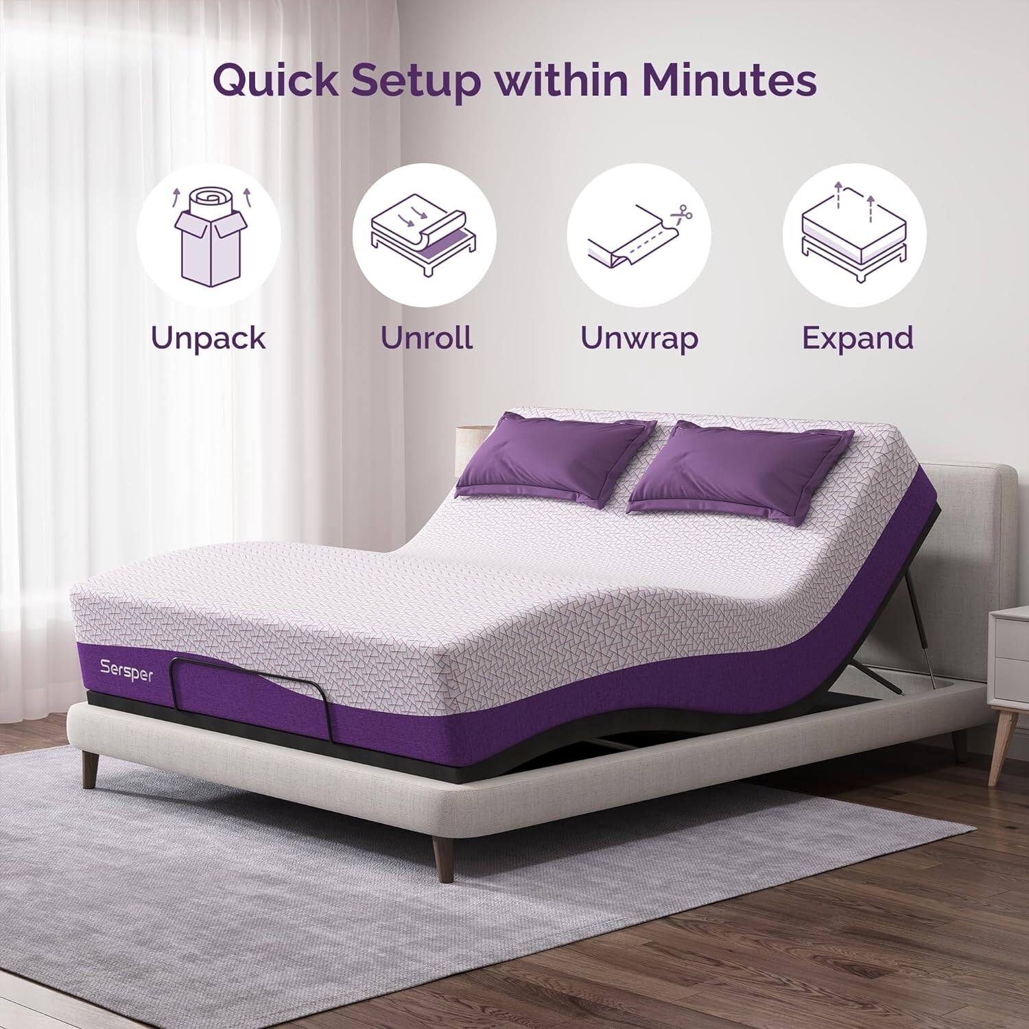 Sersper  10-inch Gel-Infused Memory Foam Mattress,Mideum Firmness,Suitable for Adjustable Bed Full