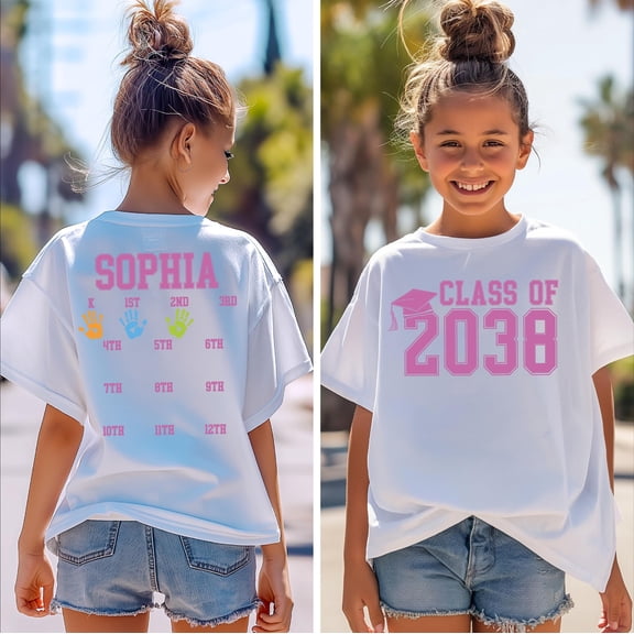 Class Of 2038 Handprint Shirt, 2039 Graduation Shirt, First Day of School Shirt, Grow With Me Shirt, Photo Day Shirt