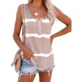 thumbnail image 1 of Luxtrada - Camisetas sin mangas bohemias con efecto tie-dye para mujer, estilo henley, con botones y cuello redondo, informales, para hacer ejercicio, talla grande (2XL, caqui), 1 of 6