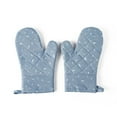 thumbnail image 2 of BrowQuartz 1 Pair Canvas Microwave Oven Glove Anti-skid Colorful Hanging Heats-Resistant Protective Kitchen Gloves Accessories Blue, 2 of 6
