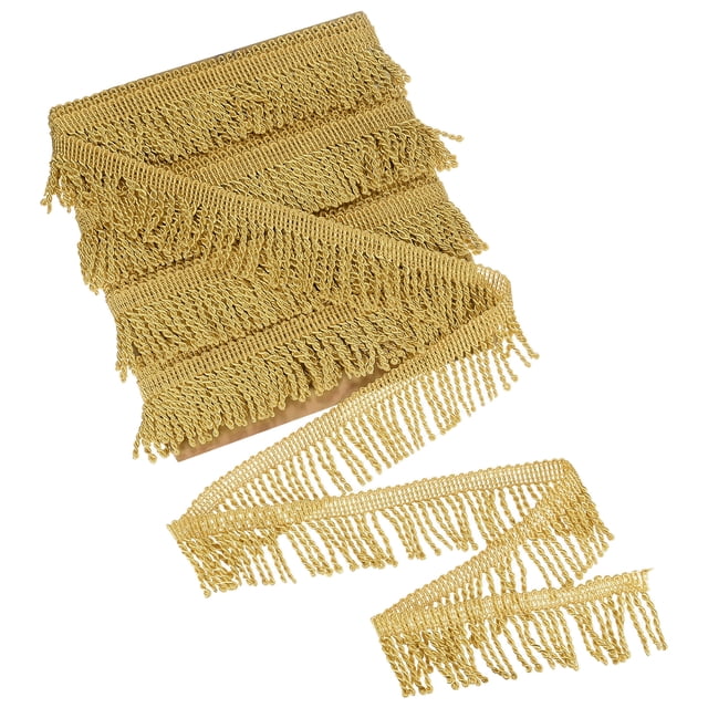Uxcell 1 Cuenta Flecos de Cortina Fleco para Sofá Ropa Marrón 12 Yardas