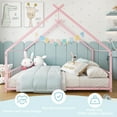 thumbnail image 5 of Zimtown Full Size Montessori Floor Bed, Metal House Bed Frame for Kids, Girls, Boys, Teen, Pink, 5 of 9