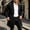 Black, variant on FRSASU Men's Trench Coat Slim Fit Single Breasted Long Windbreaker Jacket Classic Lapel Casual Overcoat with Side Pockets Khaki