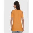 thumbnail image 3 of Women's Summer Short Sleeve V-Neck Criss Cross Cold Shoulder Blouse Tops, 3 of 4