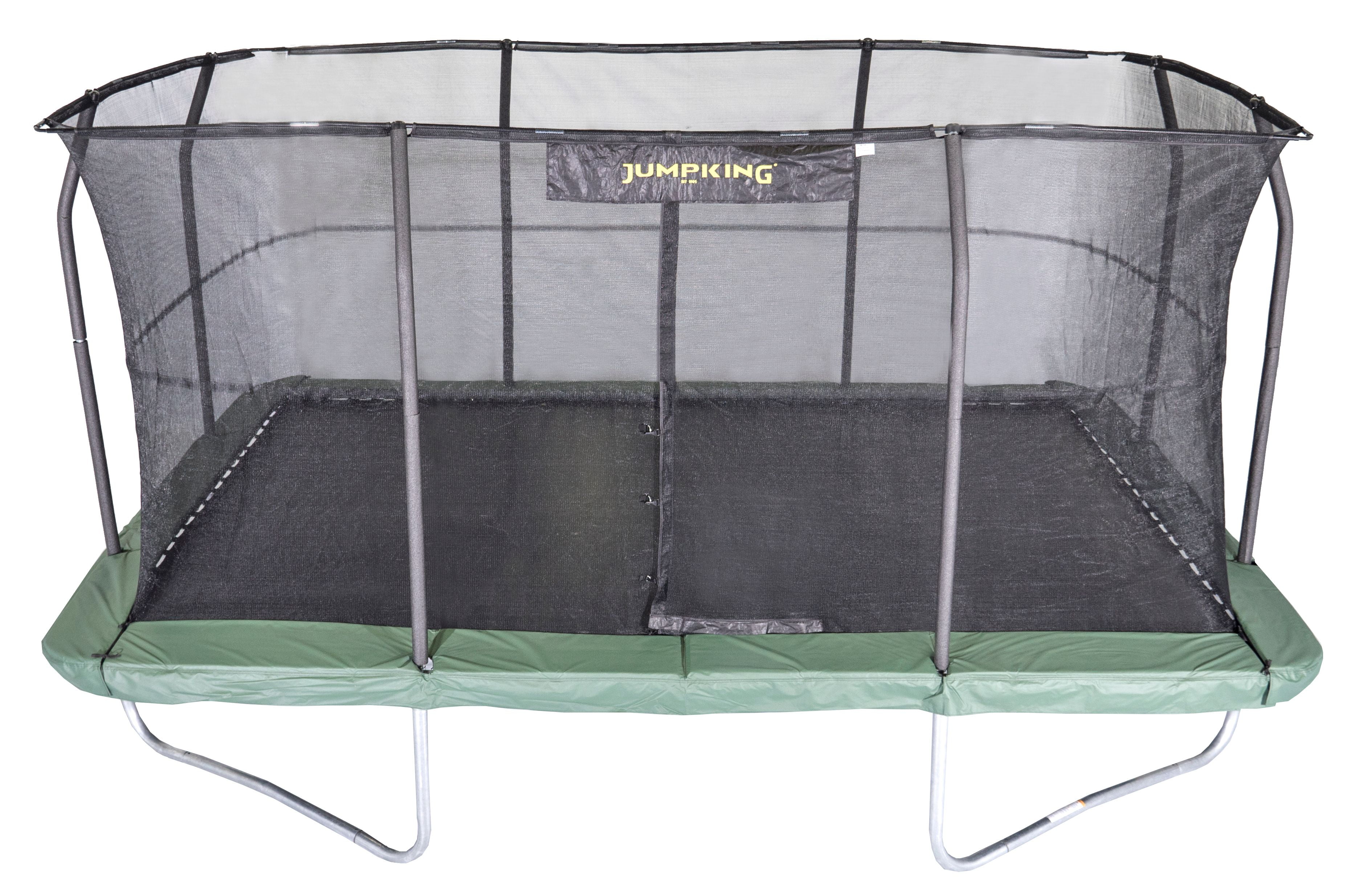 Jumpking Rectangular 10 X 15 Trampoline With Enclosure Green Walmart Com Walmart Com
