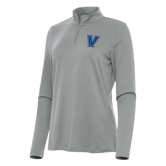 Women's Antigua Gray Villanova Wildcats Reprocess Quarter-Zip Top