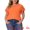 Orange, variant on Unique Bargains Women's Plus Size Round Neck Lace Panel Blouses 4X Purple