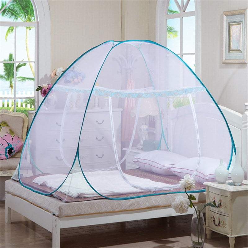 M, Pink CdyBox Foldable Baby Adult Double Zipper Door Sleeping Yurt Mosquito Net Bed Canopy with Stand