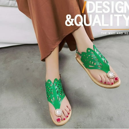 

Women s Summer Sandals Casual Comfortable Flip Flops Beach Shoes Ankle T-Strap Thong Elastic Flat Sandals for Women