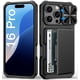thumbnail image 1 of Funda BXYJY para iPhone 16 Pro Wallet con tarjetero, color negro, 1 of 7