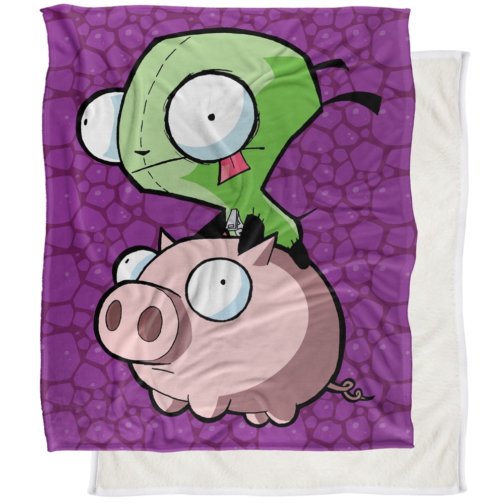 Invader Zim Blanket 50x60 Pig Riding Silky Touch Sherpa