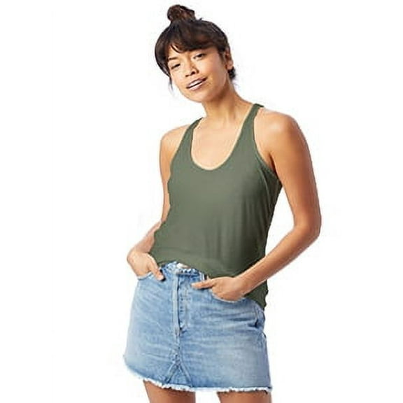 Ladies' Slinky-Jersey Tank Top - ARMY GREEN - XS