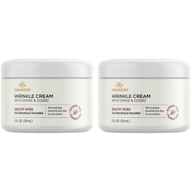Swanson Wrinkle Cream With Dmae & Coq10 2 fl oz Cream 2 Pack