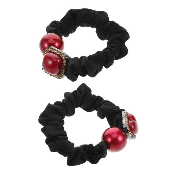 WORGEOUS 2pcs Valentine's Day Hair Ties Heart and Square Hair Rope Cute Hair Accessories for Women Girls and Teens Ponytail and Bun