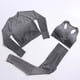 thumbnail image 4 of Conjunto de mallas de gimnasio para mujer, ropa deportiva de entrenamiento de cintura alta, traje de yoga, chándal de dos piezas acanalado gradual sin costuras, 4 of 5
