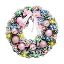 Btomtd 12" Christmas Fake Flowers Wreath for Hotel Window Display, Festive Floral Wreath Christmas Decoration, Large Holiday Flower Wreaths, Garland with Blossoms, C