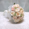 thumbnail image 4 of Nvzi Ramos de novia para boda, Ramos blancos para novia, Ramo de flores artificiales para boda, Ramos de dama de honor con cinta de seda, Día de San Valentín, 4 of 5