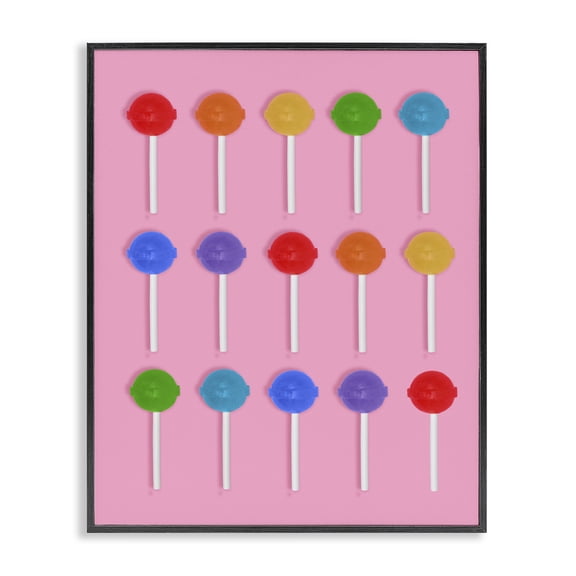 Stupell Industries Eclectic Rainbow Lollipop Grid Black Framed Giclee Art, 11 x 14, by LISH Creative