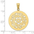 thumbnail image 2 of 14k Gold Tribal Star In Round Frame Gate Jewelry Charm 22.8mm long 0.5mm Thick Pendant Necklace for Women, 2 of 2